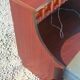 Pair of design bedside tables in orange resin rosewood with white melamine from the 70s