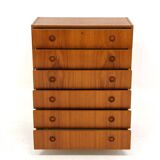 Scandinavian "tallboy" chest of drawers in teak, Sweden, 1960