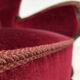 1960s, Danish relax chair, cherry-red furniture velour, oak wood.