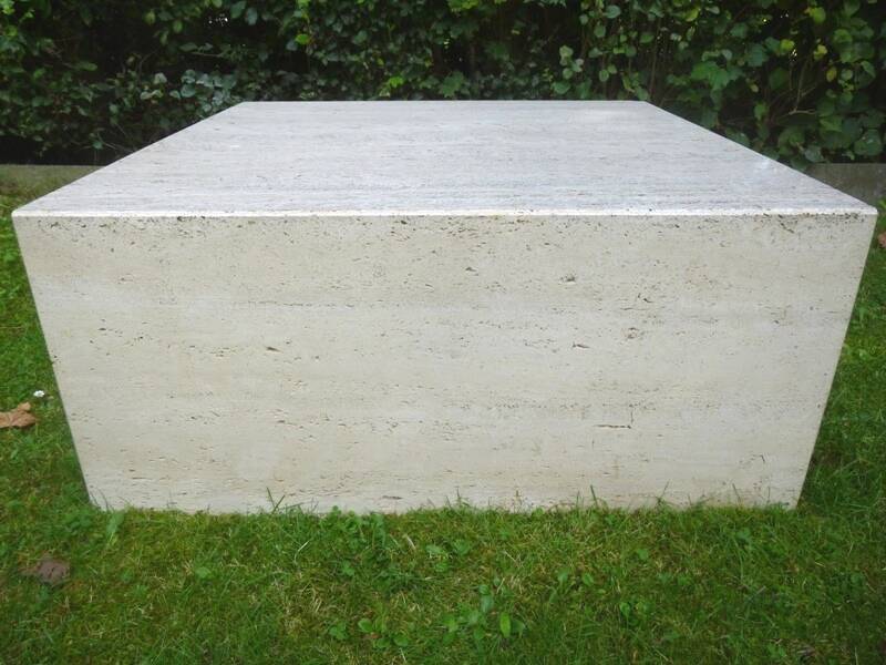 Travertine coffee table. Up & Up (Italy). Vintage 70s