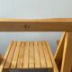 Pair of folding chairs from the 70s in solid beech