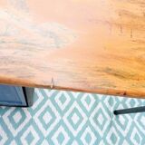 Bureau d'écolier en bois bleu