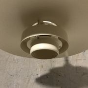White metal hanging lamp 1970