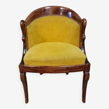 Fauteuil empire de bureau à cols de cygnes en acajou vers 1880