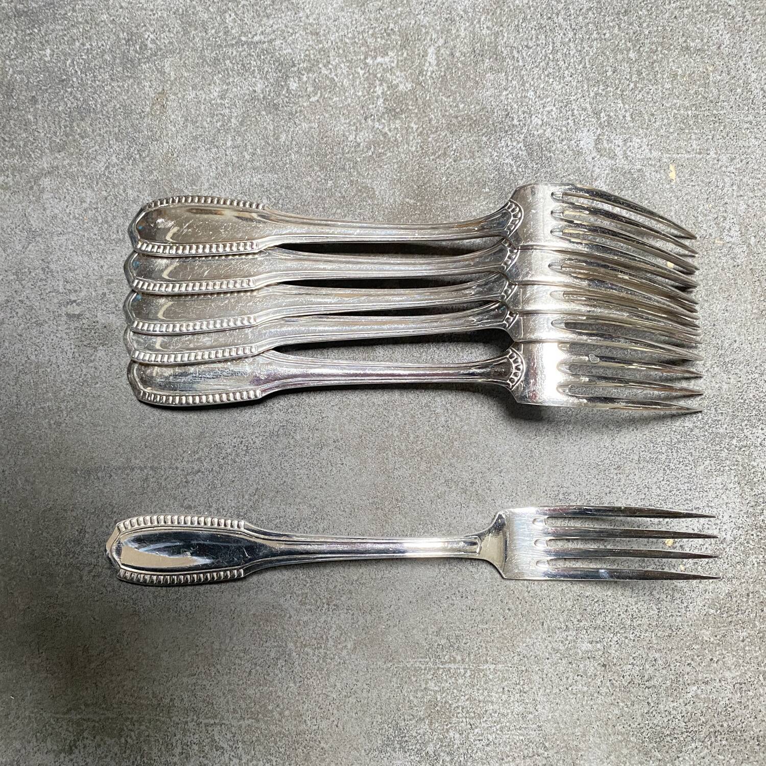 Old beaded silver metal housewife