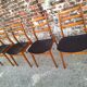 Set of 4 Casala chairs, vintage Scandinavian design seats.