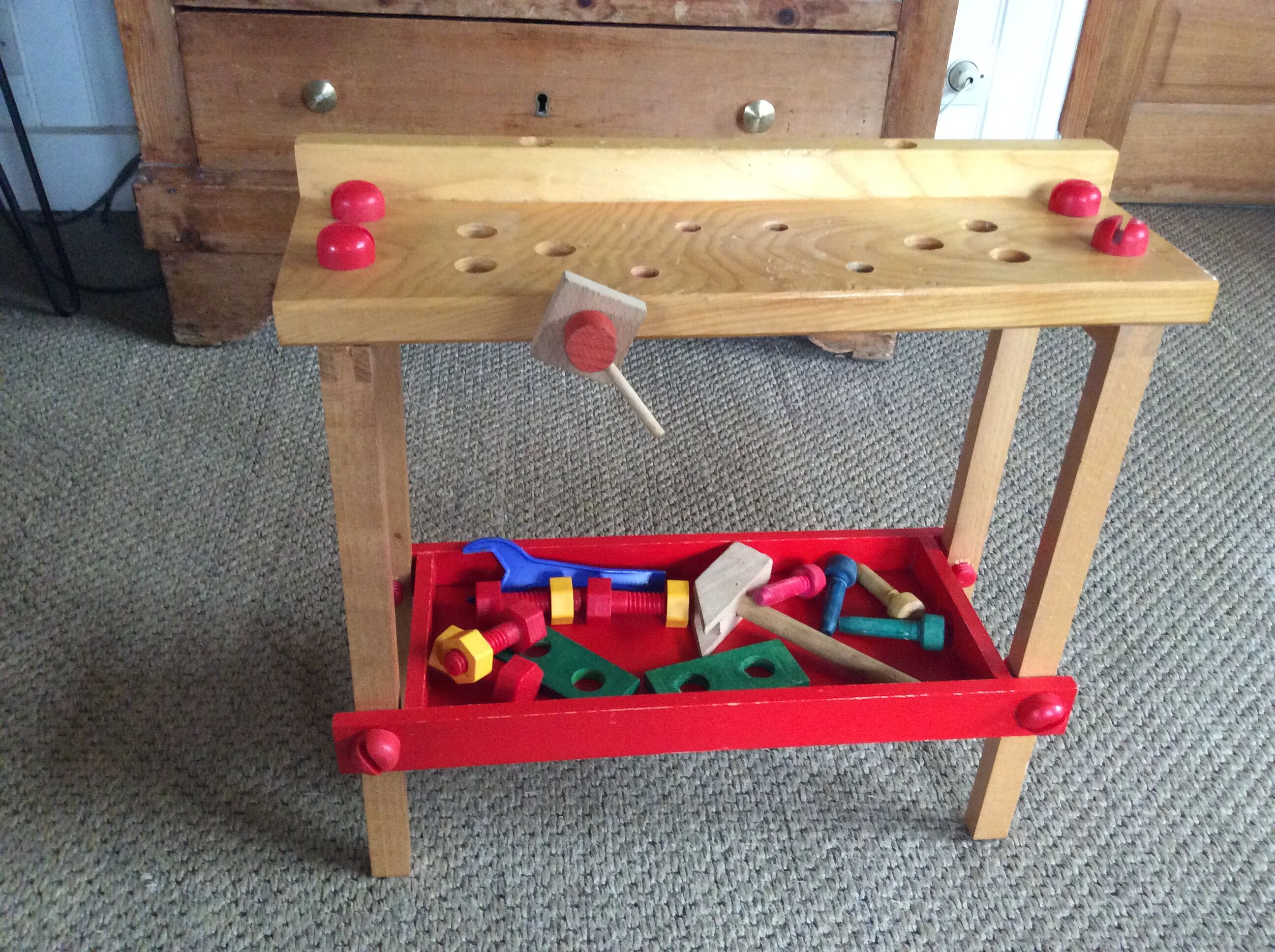 Child wooden workbench