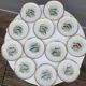 Set 12 plates porcelain fish edge laurel gold Bernardaud