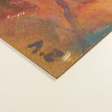 Abstract Composition, Oil on Plate, 73 x 73 cm