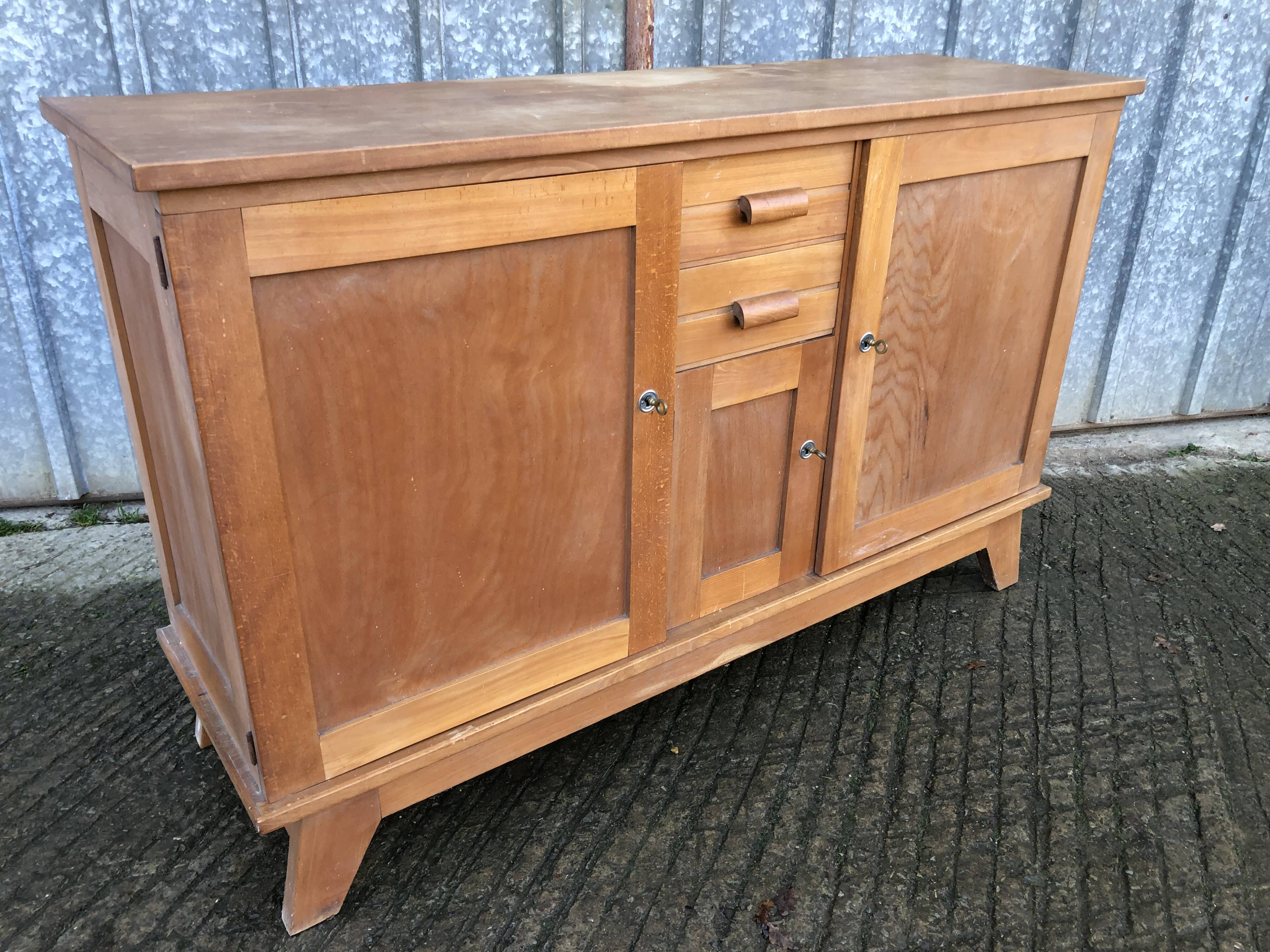 Buffet René Gabriel en hêtre et cp hêtre d’époque reconstruction