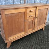 Buffet René Gabriel en hêtre et cp hêtre d’époque reconstruction