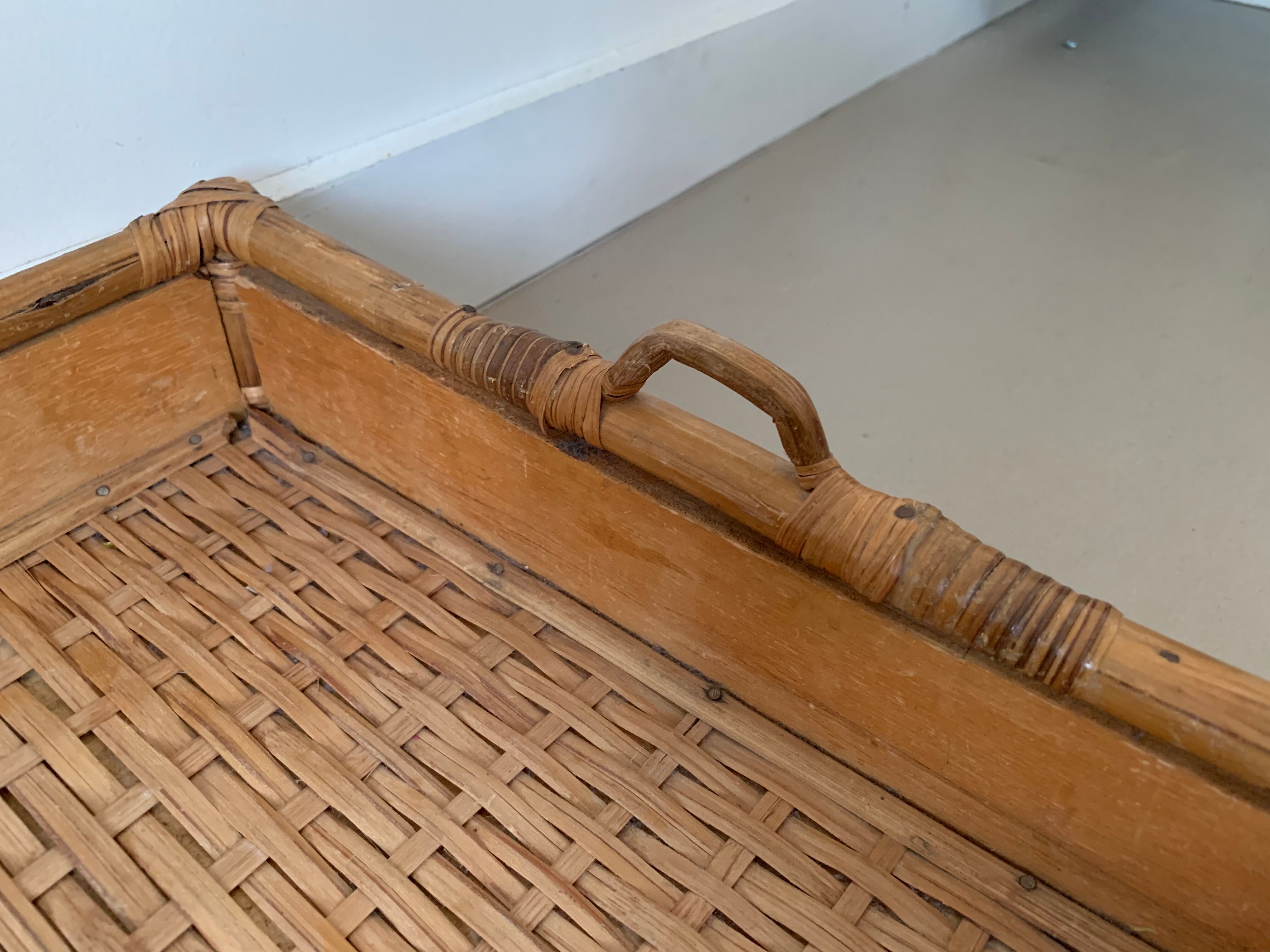 Vintage rattan basket