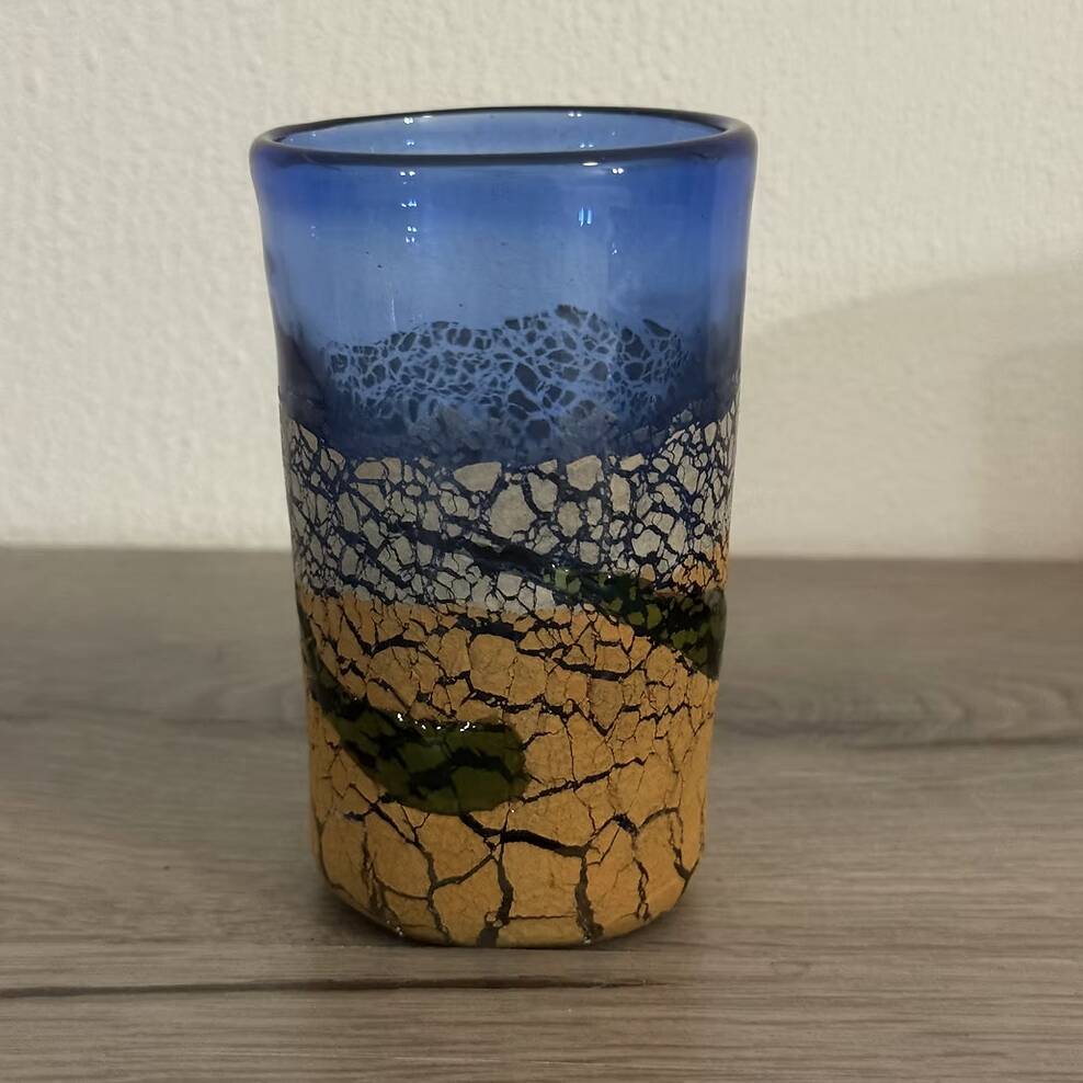 Paire de lunettes Ryukyu — Verre Awa craquelé, four Inamine, Okinawa