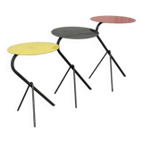 Three colorful 1950s nesting tables