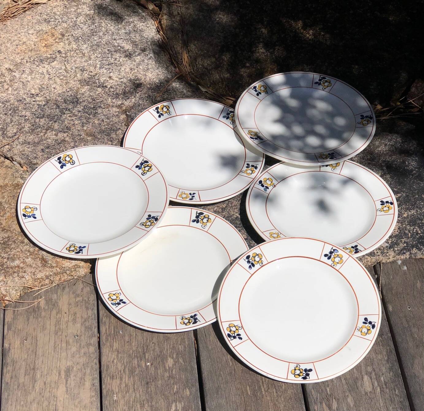 6 Flat Plates Terre de Fer Salins Charbonnier