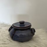 Blue stoneware pot