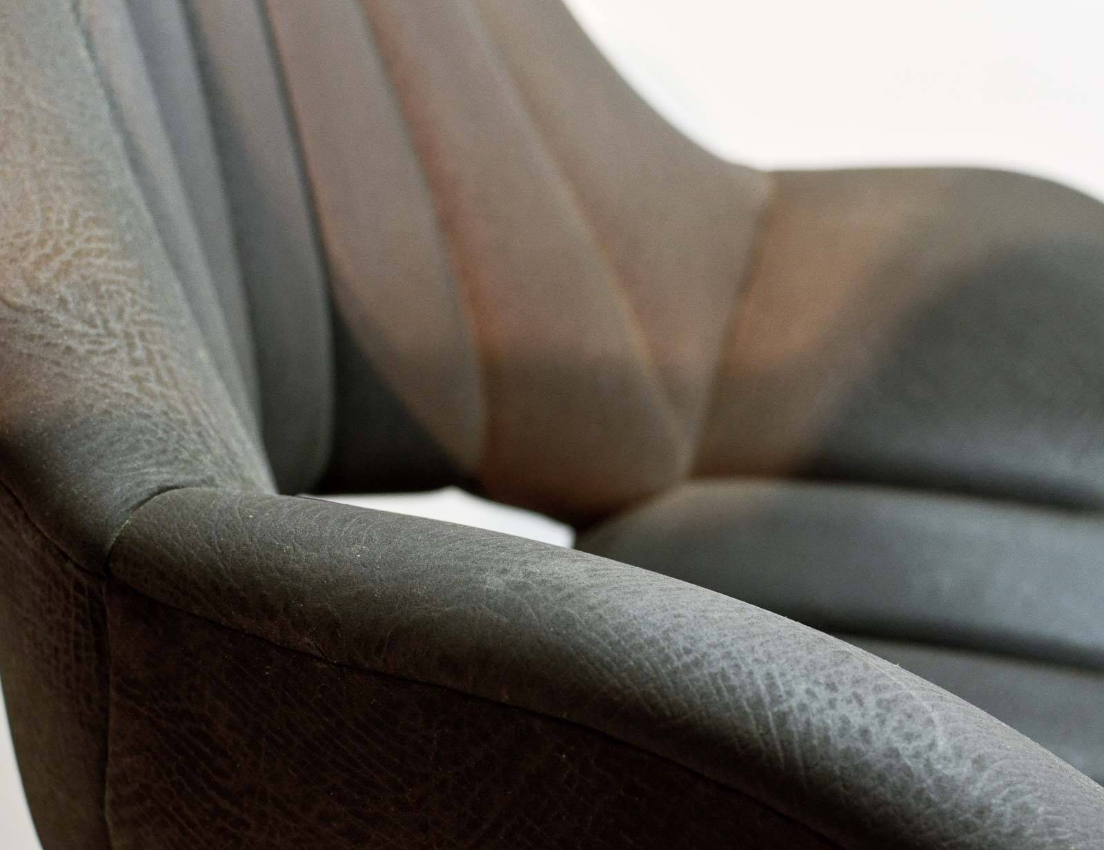 Rohé Chocolate Brown Leatherette Vintage Design Lounge Chair, 1960s
