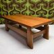 Brutalist coffee table oak 1970 vintage