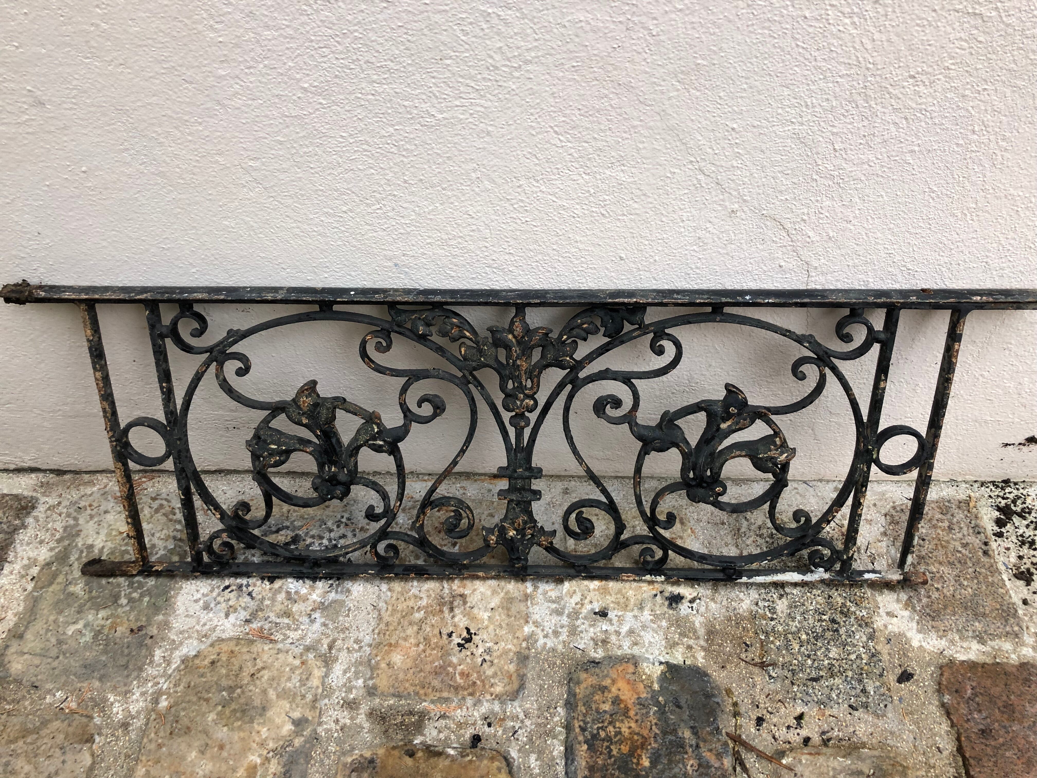 Antique cast iron balcony grill