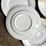 6 assiettes à dessert en faïence blanche