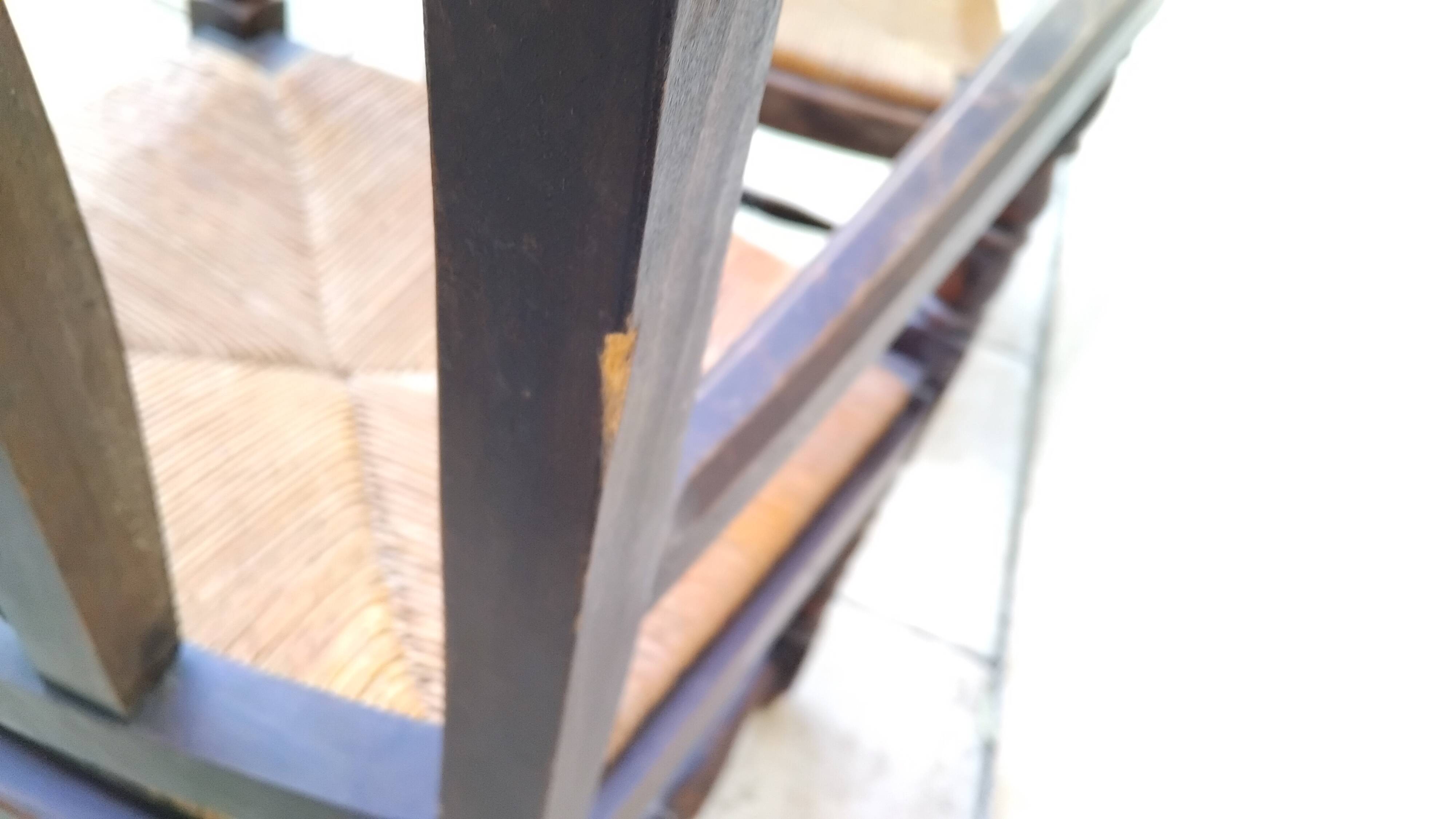 Pair of vintage straw seat armchairs from the 30s/40s.