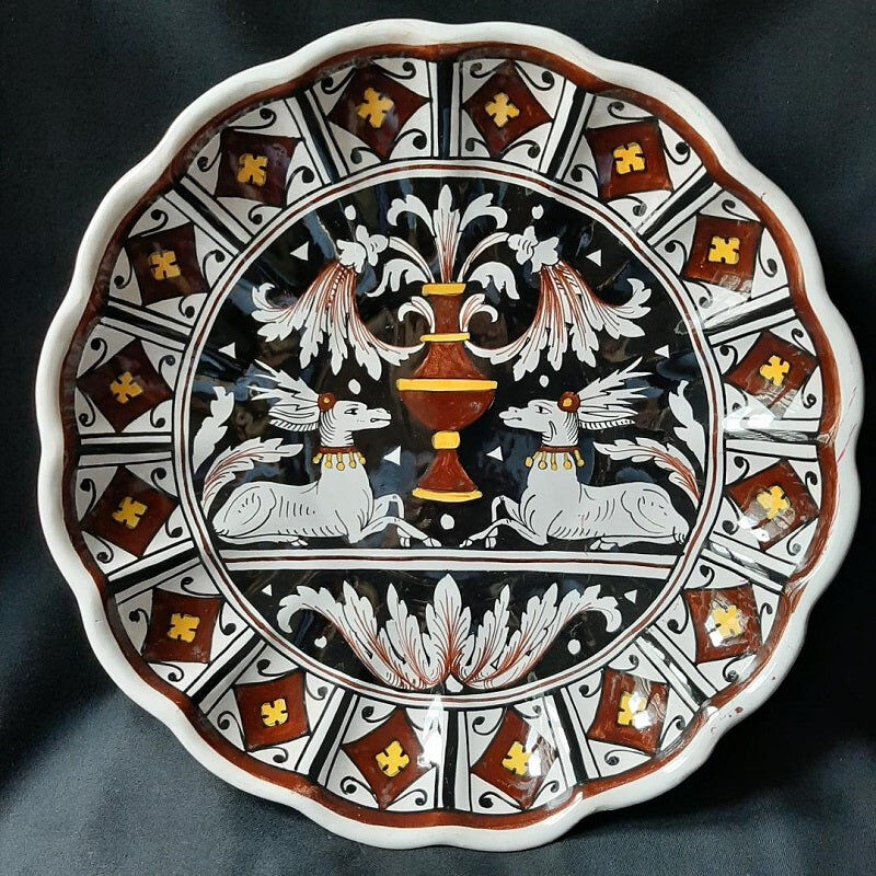 Flat round plate hollow Tuscany Italy