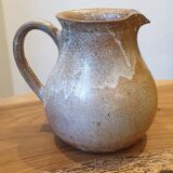 Handmade enameled stoneware pitcher