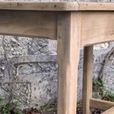 Art Deco farmhouse table in raw wood