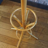 Curved wooden parrot coat rack