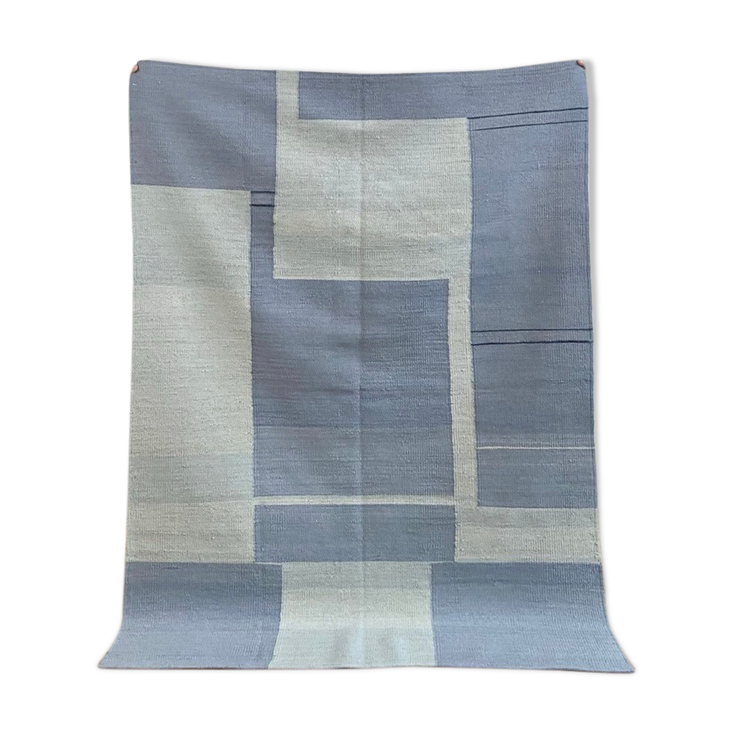 Modern blue kilim carpet