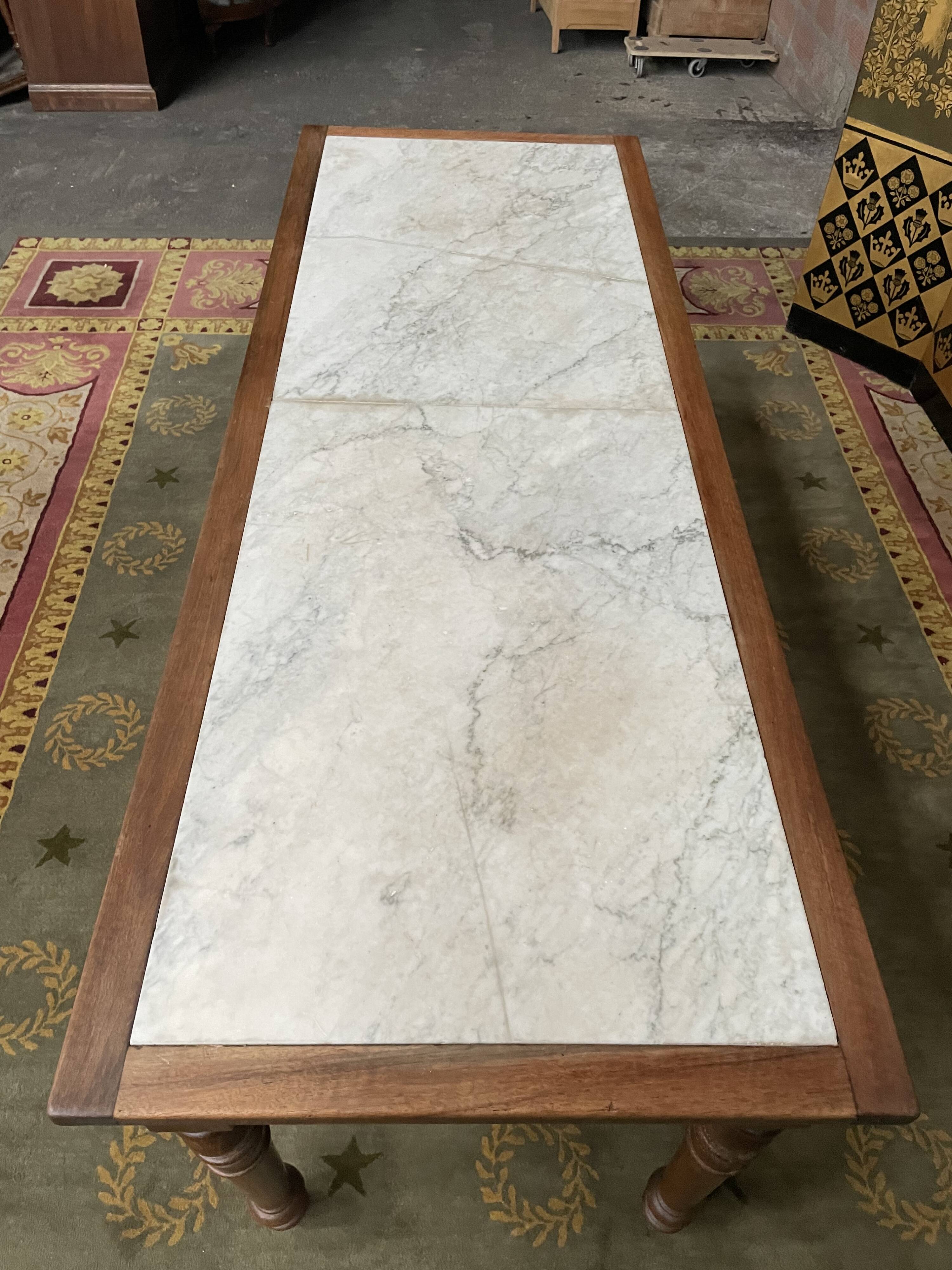 Louis Philippe marble farmhouse loom table