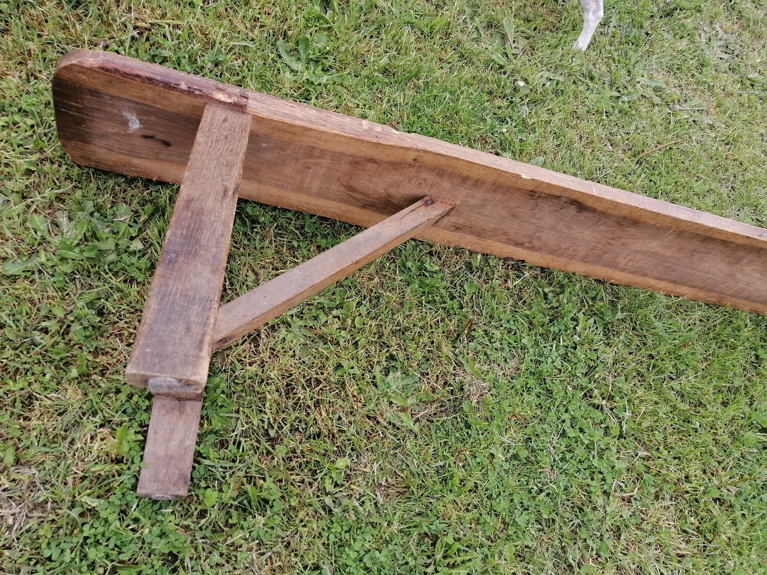 Wooden farmhouse bench