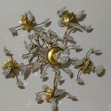 Bronze and crystal chandelier five arms of light, 19th century