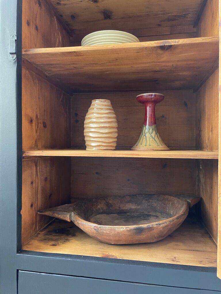 Old black storage window