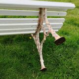 Banc de jardin avec pieds en fonte ancien