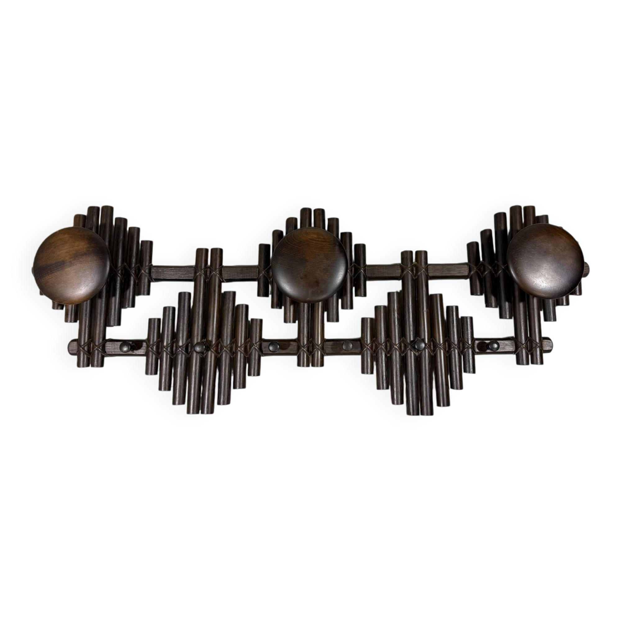 Rattan wall coat rack 1970’s