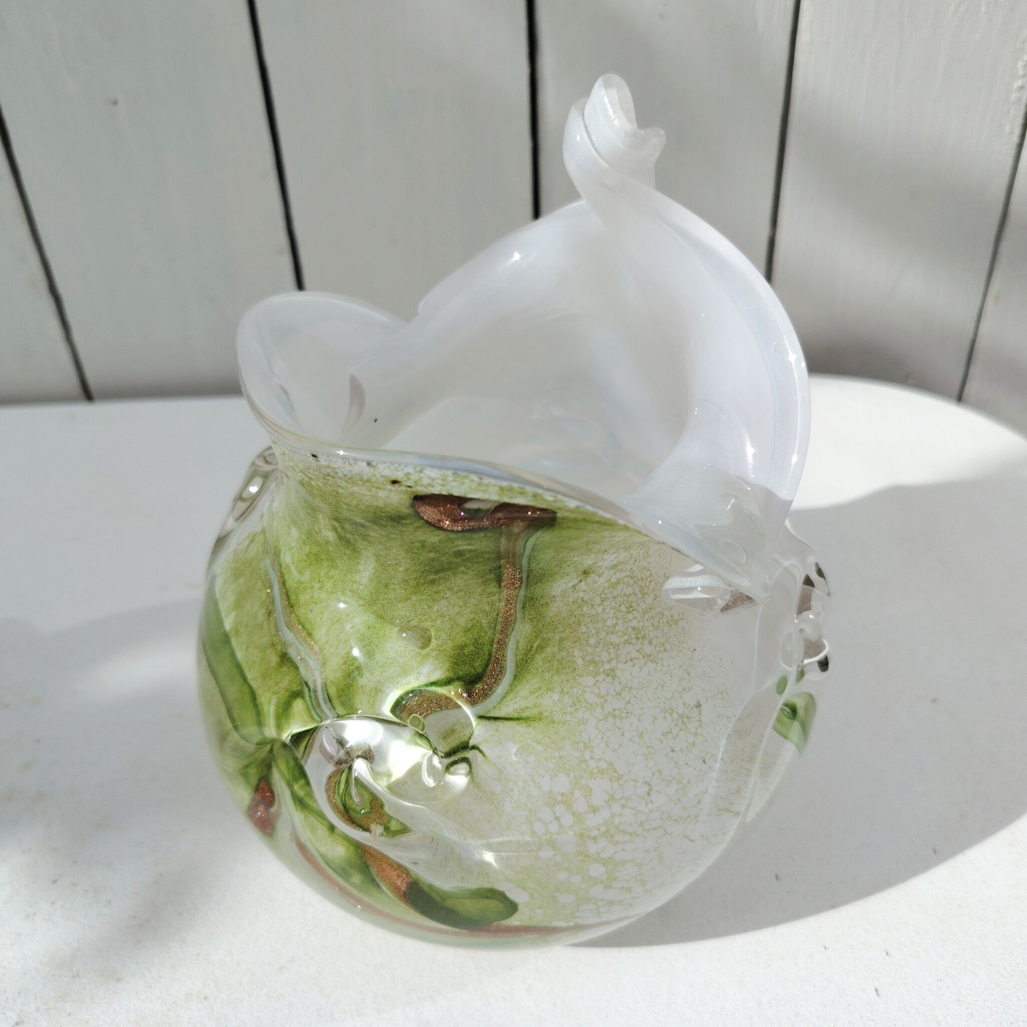 Vase en verre soufflé, Bob le Bleis, Maure-vieil