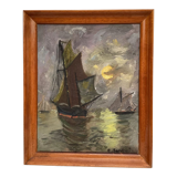 Old painting signed Oil On Canvas dimension: height -46,5cm- width -38,5cm-