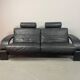 Black Leather Ake Fribytter “Kroken” Two-Seater Sofa for Nelo Möbel. Sweden