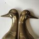Zoomorphic bookends duck head, in solid brass, vintage 60s/70s