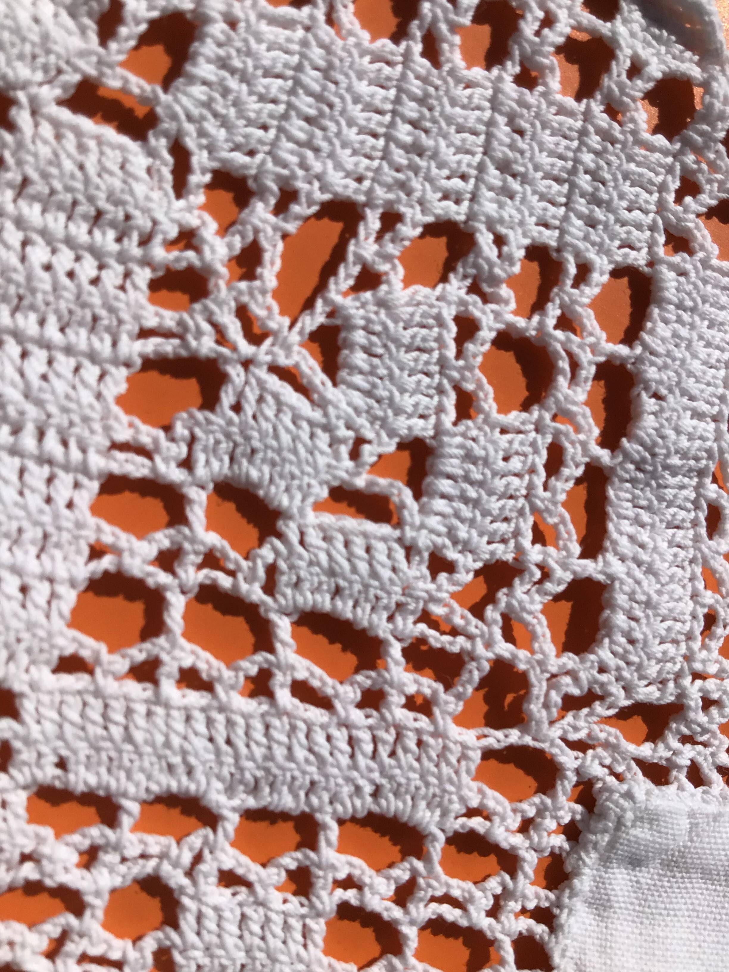 Hand crocheted edge pillowcase 8cm wide