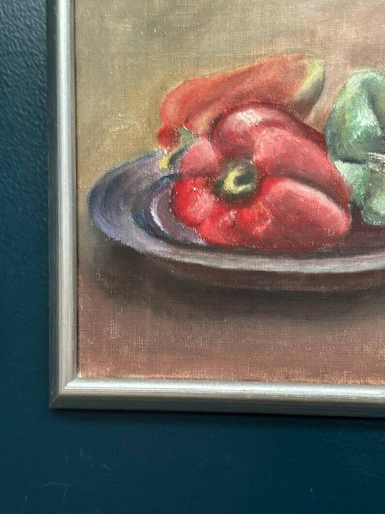 Original Swedish Oil on Canvas – "Still Life" by Elisabeth Gehlin 94 – Signed – Vintage and Framed – 31 × 26 cm (12.2" × 10.2")