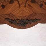Chest of drawers with intarsia and marble top, France, circa 1880.