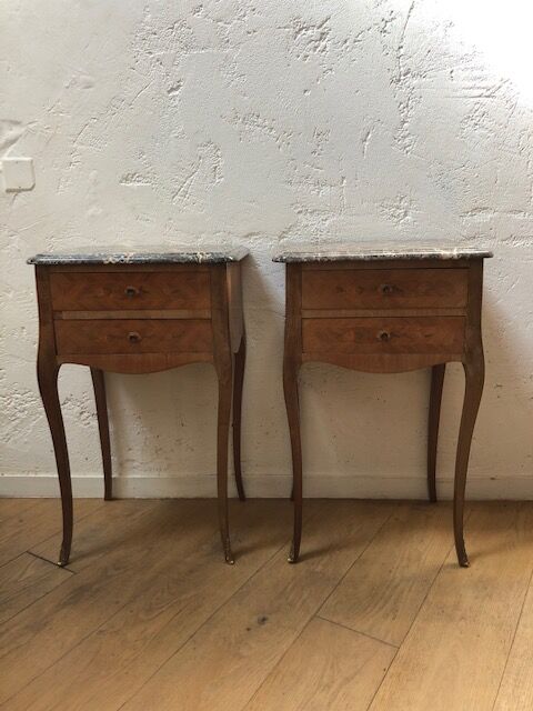 Louis XV-style bedside pair