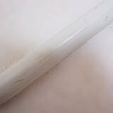 Set of 4 Italian rattan and white metal chairs