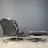 Model 915 Lounge Chair with stool by Carlo de Carli for Cinova, 1970s