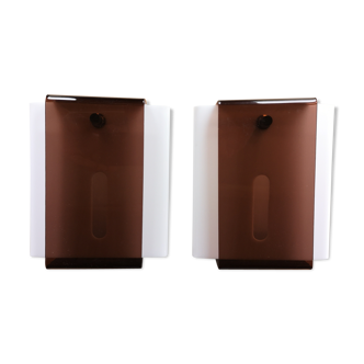 Lot of two Plexiglas 1970s wall light