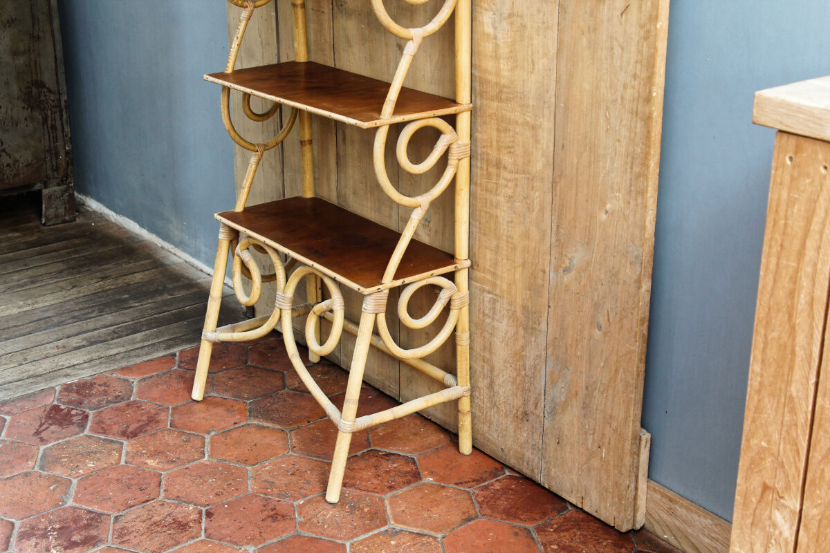 Vintage rattan shelf