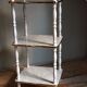 Solid turned wood and formica faux marble shelf to install wood 60s
