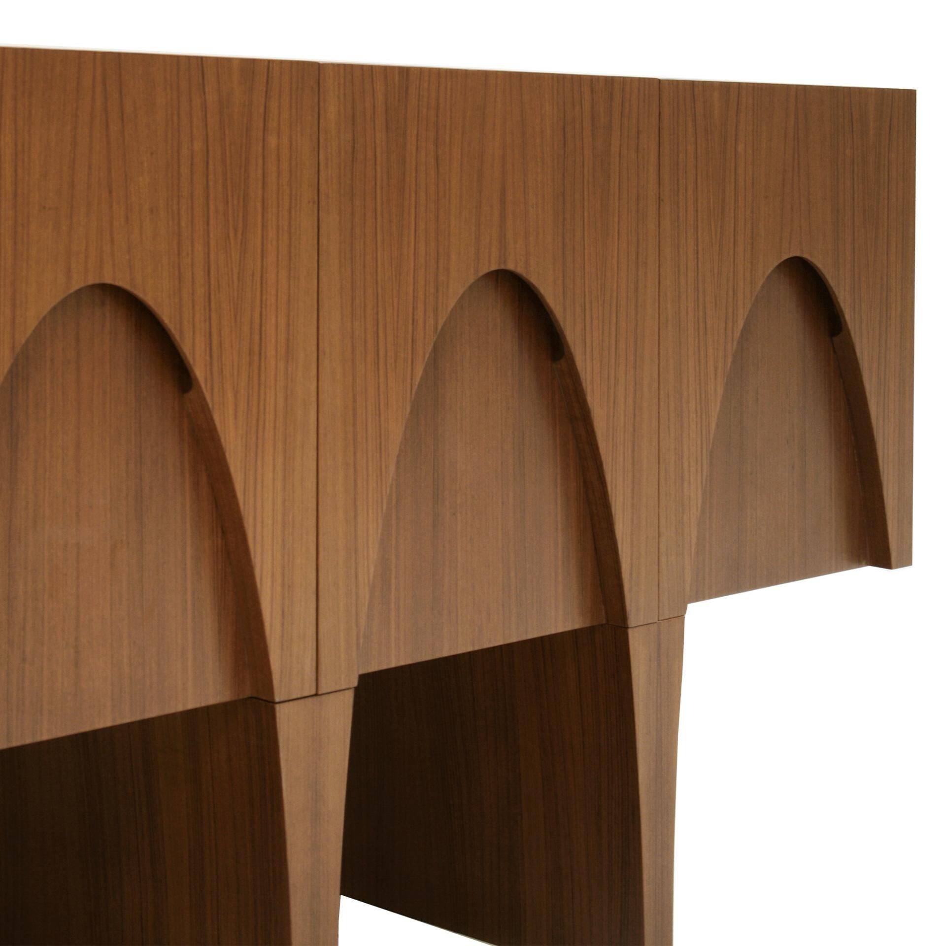 Contemporary Modern Teak and Lemongrass Wood Italian Sideboard
